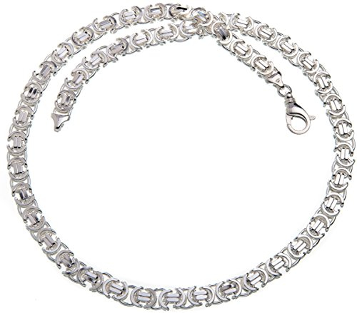 Silberketten-Store flache Königskette Herren 925 Sterling Silber 9 mm Breite I Männer Silberkette mit Karabiner Verschluss I nickelfrei und hochglanzpoliert