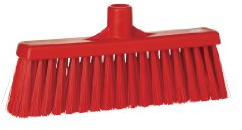 Vikan 31664 Medium Sweep Floor Broom Head, Polypropylene Block, 12-1/4 Polyester Bristle, Red