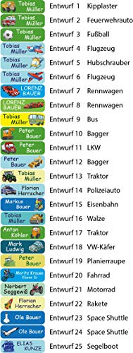 NEU: Bambinella® Namensticker personalisiert - 3 Blatt à 20 Stück = 60 Klebe-Etiketten