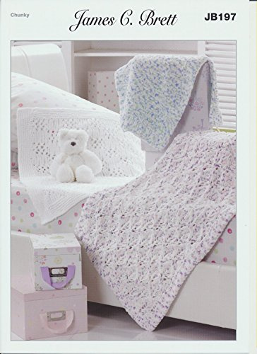 James C Brett JB197 Blankets Knitting Pattern Flutterby Chunky
