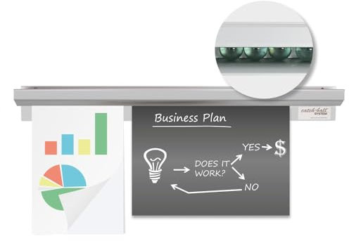FRANZ MENSCH 1 Stück Hygostar Catch-ball-System Infobord - der Klassiker, weiß, L: 100cm, B: 5,5cm, H: 2,3cm, Catch-ball-System, Klemmleiste, Klemmschiene
