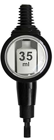 Deluxe Round Bottle Optics for Spirits - UK Made Bar Butler Shot Measure Alcohol Wine Upside Down Drink Dispenser Home bar Garage Man cave (35ml, Black)