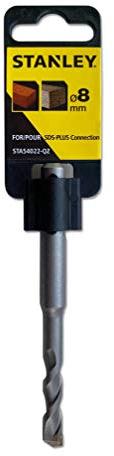 Stanley SDS-plus Hammerbohrer (8 mm Bohrerdurchmesser, 110 mm Gesamtlänge, 50 mm Spirallänge, geeignet für Beton, Granit, Mauerwerk, Klinker, etc.) STA54022