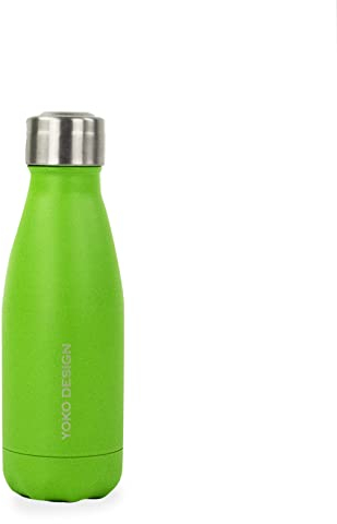 YOKO DESIGN 1336 - Botella isotérmica (Doble Pared, Acero Inoxidable, 19,8 x 6 x 6 cm), Color Verde