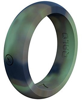 QALO Damen Silikon-Hochzeitsring, konzipiert für den täglichen Gebrauch, bietet eine sichere, praktische Alternative zu einem traditionellen Hochzeitsring Größen 8–16, Camo - Silicone Ring