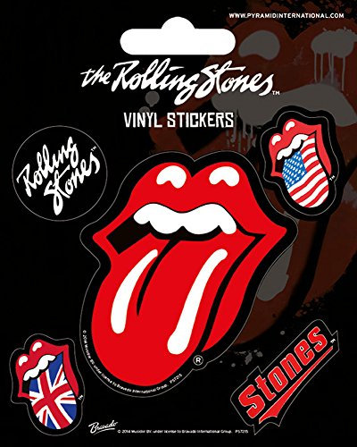 empireposter Rolling Stones - Tongue - Stickerset Set mit 5 Sticker Aufkleber 10x12,5 cm