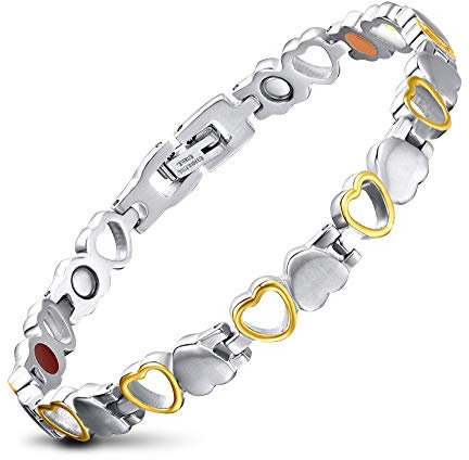 JFUME Damen Herz Armband aus Liebe Edelstahl Armband 19cm Geschenk für Frauen