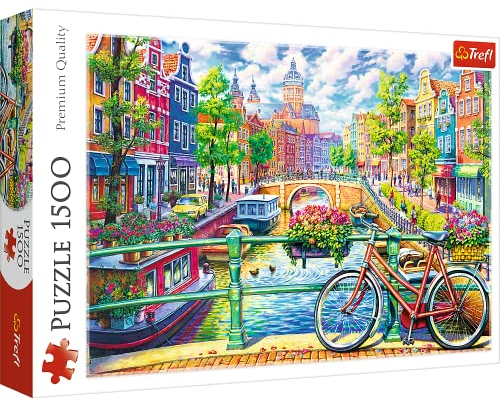 Trefl, Puzzle, EIN Kanal in Amsterdam, 1500 Teile, Niederlande, Premium Quality, für Erwachsene und Kinder ab 12 Jahren
