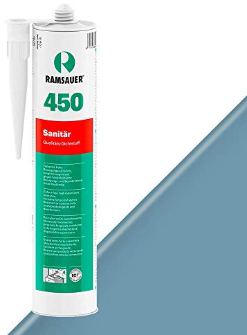 RAMSAUER 450 Sanitär 1K Silikon (Bermuda) - 310ml Kartusche, ideal für Feuchträume & Nassbereiche, Lebensmittelbereich, leicht verarbeitbar, schnelle Tiefhärtung, optimale Glättbarkeit
