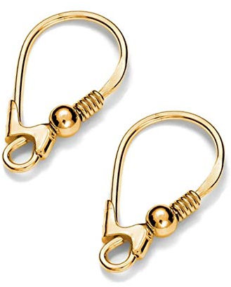 DIY925 1 Paar Damen Ohrhänger Brisuren gold 18mm 925 Sterling Silber 24K vergoldet für die Schmuckherstellung DIY