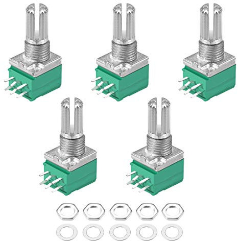 sourcing map 5 Stück 20K Ohm Variable Widerstände Double Turn Rotary Carbon Film Potentiometer