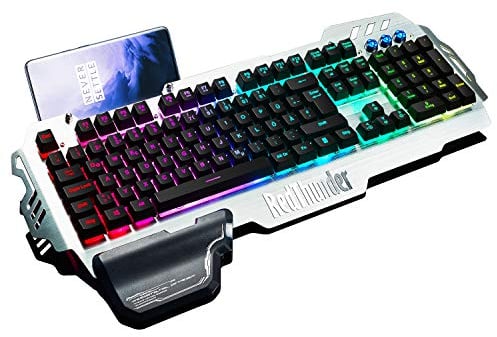 RedThunder K900 Halbmechanisch Gaming Tastatur [Version 2024], QWERTZ Deutsch Layout, RGB Beleuchtete, Ganzmetallpaneel, 26 Tasten Anti-Ghosting, Für PC/Laptop/Xbox One Gamer
