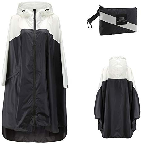 Freiesoldaten Damen Wasserdicht Regenponcho Stilvoll Wiederverwendbar Leicht Draussen Regenmäntel Regenjacke mit Haube