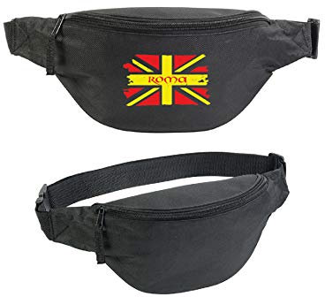 Tipolitographie Ghisleri Gürteltasche, bestickt, Rom Gelb, Grunge-Flagge, 1 Tasche, verstellbarer Gürtel