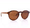 glozzi Sonnenbrille Damen Holz Polarisiert und Entspiegelt UV400 Braun Rund mit Holzbügeln aus Zebrano und Brillenetui aus Kork
