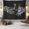 Wandteppich Weiß und Schwarz Blumenhände, Funny Hippie Boho Neuheit Wandteppich Wandbehang, Art Decor Print Stoff für Schlafzimmer Wohnzimmer College Dorm,60×40 inch (150×100 cm)
