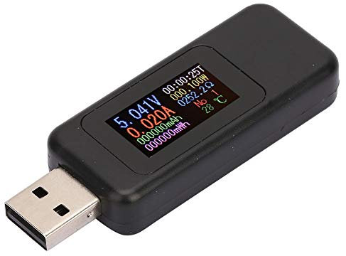 Misuratore di potenza USB Display LCD Tester USB Caricatore Rilevatore Carica rapida Misurazione della corrente bidirezionale Voltmetro digitale Amperometro Misuratore di tensione DC4 30V(Nero)