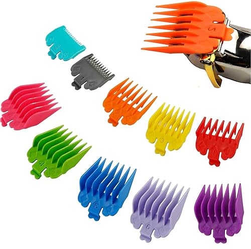 10Pcs Haar Clipper Schutz Haar Schneiden Grenze Führt Kamm Kompatibel mit Wahl Clippers,1.5 mm-25 mm Haarschneideaufsätze,Ersatzkammsatz für die Haarschneidemaschine