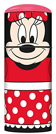 p:os 33486088 Disney Minnie Mouse - Trinkflasche für Kinder, Wasserflasche mit integriertem Strohhalm, ca. 350 ml Fassungsvermögen, auslaufsicher, ideal für Schule, Sport und Freizeit