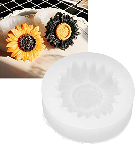 Molde transparente de girasol, molde de resina en forma de flor 3D para colgantes, brazalete, pulsera, joyería, llaveros, dijes, bricolaje, girasol, margarita, pastel, fondant(sin agujero)