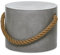 Loberon Hocker Kaedi, Monumental-puristisches Design, Maritim-Style, auch als Beistelltisch Nutzbar, Gartenmöbel, Sitzmöbel, Outdoor, Beton, Jute, grau
