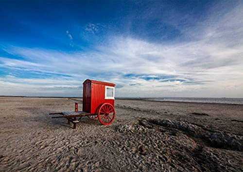 CALVENDO Poster 42,0 x 29,7 cm Querformat Borkum - Strandkarren, Poster DIN A3 quer| Bilder, Kunstdruck, Wandbild, Wanddeko, Prints ohne Rahmen