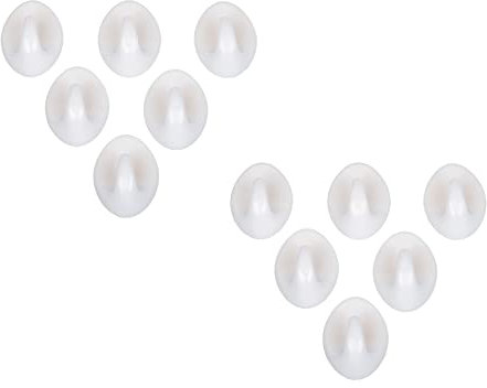Invero 12 Pack of Small White Self-Adhesive Plastic Hooks - Ideal for All Kitchen, Hallway or Bedroom Doors Walls for Hanging Robes, Coats, Towels, Keys, Jewellery and More