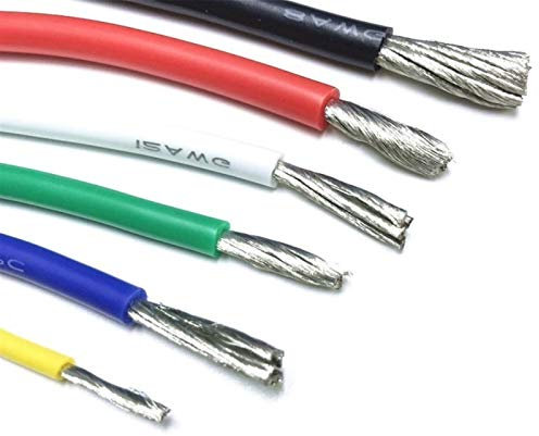 Heat-resistant Cable Wire Soft Silicone Wire, 12AWG 14AWG 16AWG 18AWG 20AWG 22AWG 24AWG 26AWG 28AWG 30AWG, Heat-resistant Silicone (Color : Blue, Specification : 26 AWG 5 meters)