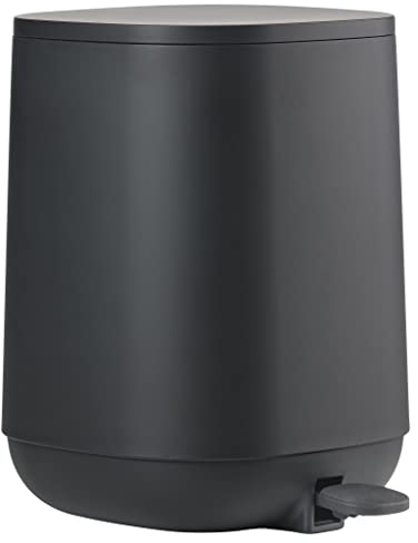 Zone Denmark Time Bin, Small Cosmetic Bin with Lid, Diameter 20.8 cm, Height 27.5 cm, Capacity 3 Litres, Black