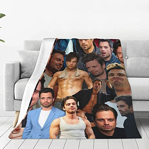 YINGD Sebastian Stan Fleece-Decke, bequem, ultraweich, Mikrofleece, für Sofa, Bett, Reisen, 150 cm x 125 cm