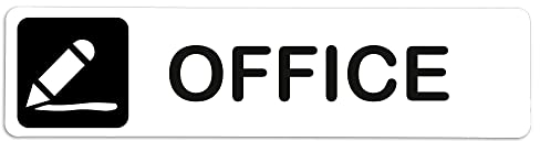 Becral® - Segnale adesivo in PVC OFFICE | Piastra porta in inglese | Segnale informativo | Cartello porta 200X50mm
