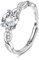 JeweBella 925 Sterling Silber Ringe für Damen Verstellbarer Verlobungsring Eheringe Glänzend Cubic Zirkonia Ring Fingerring Trauringe Engagement Promise Ring für Frauen Paar Ring Schmuck