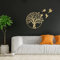 RNQZ Décoration Murale en métal, Arbre de Vie en métal * 1 + Oiseau de Paix * 5, décoration Murale d'arbre à Suspendre, décoration de la Maison, Salon, décoration intérieure,d'or,49CM