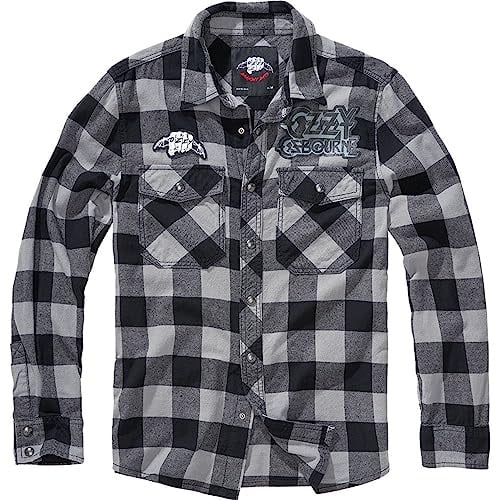 Brandit Ozzy Check Shirt Long Sleeve, Farbe: Black-Charcoal-ch, Größe: XL