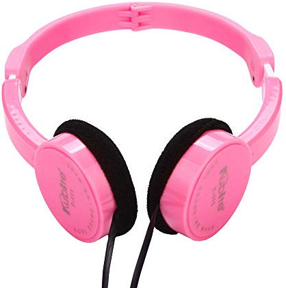 Headphones Ear Kubite Stereo Foldable Headset Wire For Kids Earphone On Kids Bluetooth Headset Headphones for Sleeping (pink, One Size)