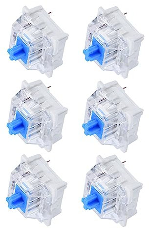 Aatraay Cherry MX Switches 10 Pcs Cherry MX Blue Switch 6 × 5 × 2 10 Pcs Mécanique Clavier Commutateur Plat Monté Bleu Commutateur pour Newgiant RGB Série