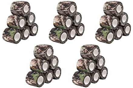 Spamietz 30 Rollen Camouflage Tape Cling Scope Wrap Camo Stretch Bandage Selbstklebendes Klebeband für Camping Jagd Fahrrad Teleskop