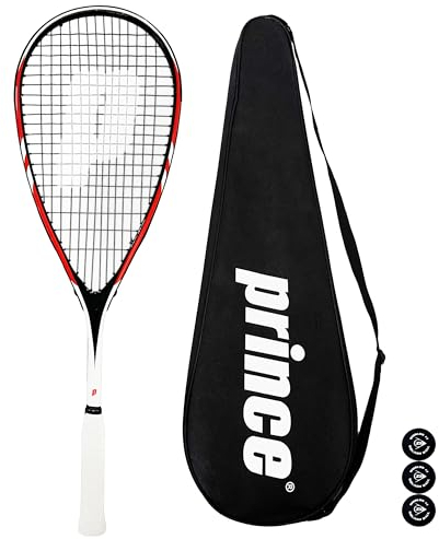 Prince Team 400 & 450 - Serie de raquetas de squash, incluye funda protectora de longitud completa y 3 pelotas de squash (Team Warrior 450)