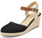 PIZZ ANNU Sandales Femme Été Espadrille Compensées Plateforme Plates Chaussures à Bout fermé Confort Bride Cheville Vintage Vacances Talon Noir EU 37