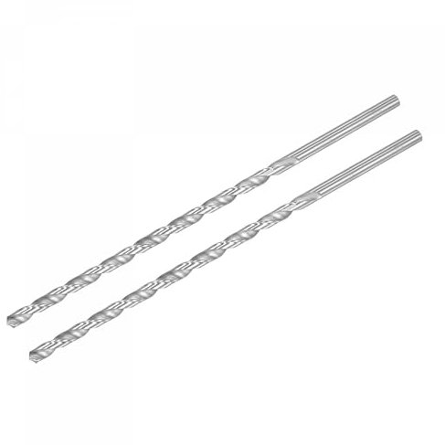 TA-VIGOR 2Pcs 8mm Extra Long Twist Drill Bits, 250mm Length High-Speed Steel HSS Straight Shank Spiral Drill Bits for Wood Metal Aluminum Plastic