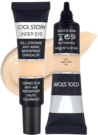 Flüssiger Concealer - 2Pcs High Coverage Gesicht Abdeckstift, Langanhaltend Deckkraft, Color Corrector Make-up, Natürlichem Finish, Cream Foundation Brightener für alle Hauttypen geeignet - Light W