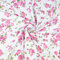 Textrend Baumwollstoff Stoffe Meterware - Stoff zum Nähen - 100% Baumwolle - Blumenmuster - Textilien 1x2.2m (Rosenzweige rosa auf weiß)