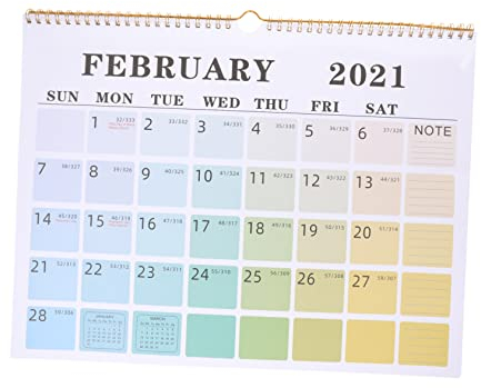 NUOBESTY 3 Stk Englischer Wandkalender 2021 täglicher Wandkalender Chinesischer Neujahrskalender büroartikel bürobedarf Tischkalender das Papierkalender Bürokalender Schreibtisch