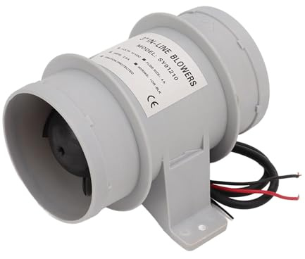 Cerlingwee 3 Inch Inline Air Blower, 12V Silent Inline Blower Fan Inline Marine Bilge Air Blower RV Air Vent Fan Replacement for Yachts Boats RV Marine Ventilation Air Circulation