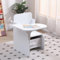 Menaka Kids Desk and Chairs Set Wooden with Storage Bin for Activities Playing Reading Painting, Children Table Stool Furniture Homeschooling Kindergarten for Boy Girls Arts & Crafts (White)