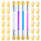 4Pcs Sponge Nail Pen Set With 24 Replaceable Heads, Double Head Ombre Gel Nails Art Brush Glitter Powder Handles For Creating Gradient Effect Designs Manicure Tools Salon Home DIY