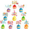 Pangogogo 50Stk Happy Birthday Tortendeko, bunte Heißluftballon Hut happy Birthday Cake Topper, 10 Styles Birthday Cupcake Deko Muffin Deko für Mädchen Junge Kind Geburtstag Party