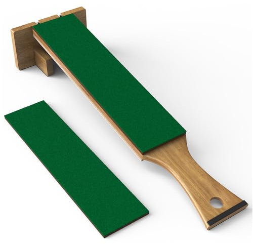 Cheefarcuut Leder-Streichriemen-Set, doppelseitig, echtes Rindsleder mit Diamant-polierpaste messer, abziehleder für messer,leather strop,diamantleder,Messerschärfband, 250 x 6 cm