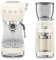 Smeg 50’s Style Retro Coffee Range Set, Espresso Coffee Machine with Steam Wand, Thermoblock Technology and Electric Coffee Grinder with Stainless Steel Grinders, Cream, ECF02CRUK and CGF11CRUK