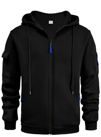LILIHOT Herren Pullover Oversize Winter Dicke Hoodie Casual Sweatshirt Personalisierte Kapuzenpulli Langarm Pullover mit Taschen Kordelzug 2024 Hip Hop Kapuzenpullover Outdoor Pulli(Multicolor,XXL)